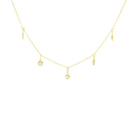 Dangling Crystal Circles Necklace