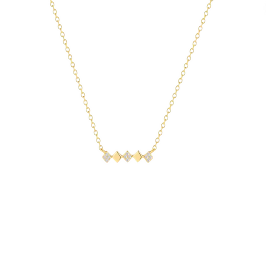 Pavé Bold Rhombus Chess Necklace