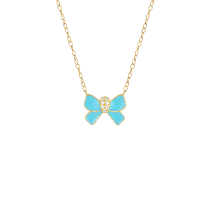 Enamel Bow Necklace