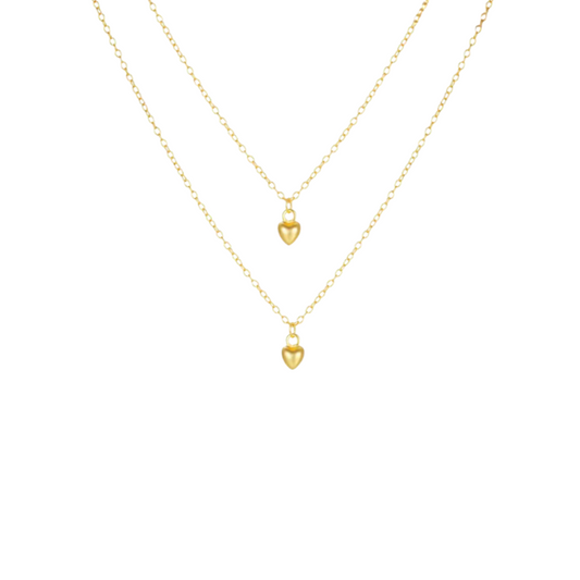 Double Hearts Layered Necklace