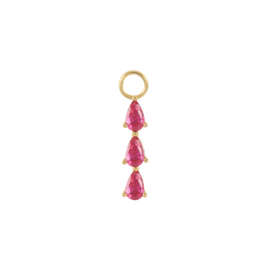 Triple Pink Teardrops Charm