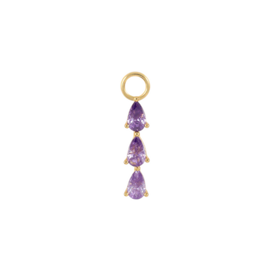 Triple Purple Teardrops Charm
