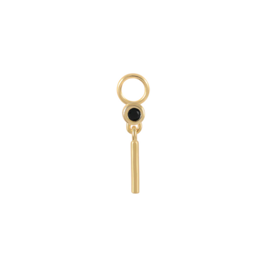 Black Circle Bar Charm