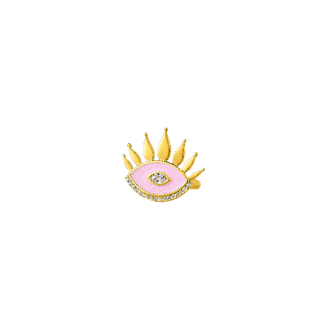 Enamel Spiked Eye Ring