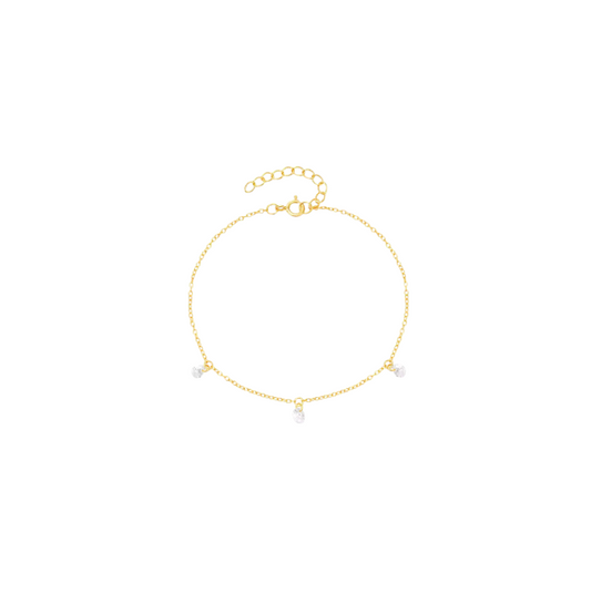 Dangling Triple Crystals Bracelet