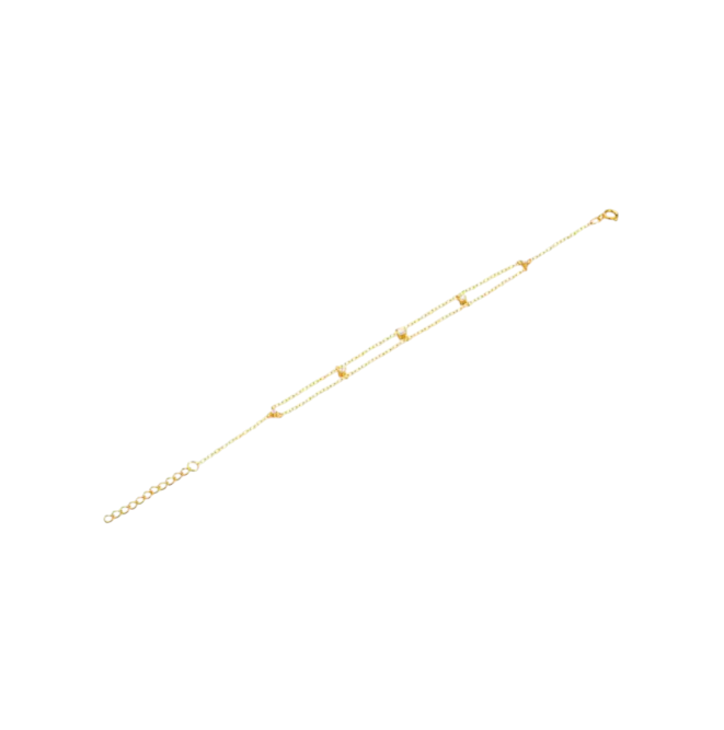 Double Chain Multi Circle Stones Bracelet