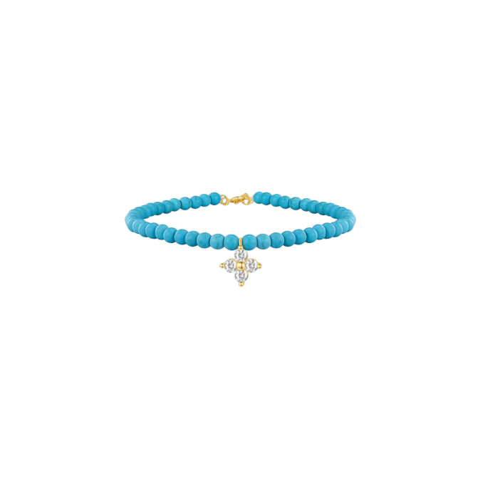 Dangling Four Petals Beaded Bracelet
