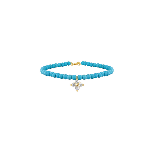 Dangling Four Petals Beaded Bracelet