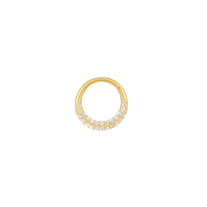Double Line Pavé Daith Hoop