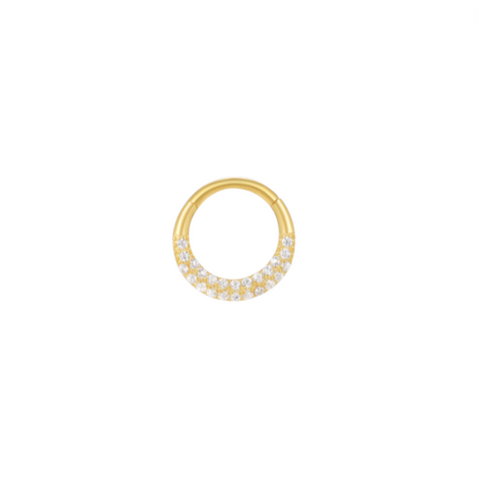 Double Line Pavé Daith Hoop