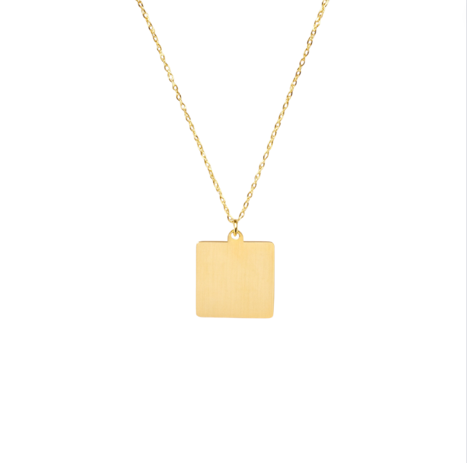 Engravable Square Necklace