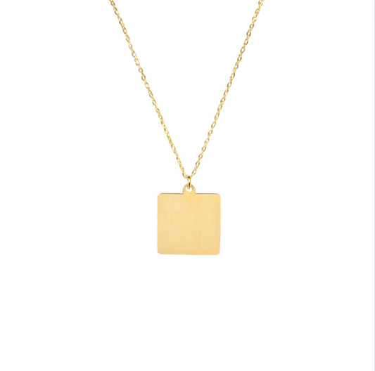 Engravable Square Necklace