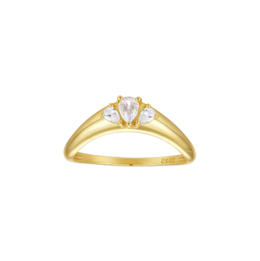 Triple Water Drops Curved Ring