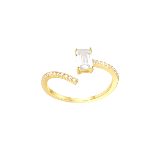 Pavé Curve Baguette Ring