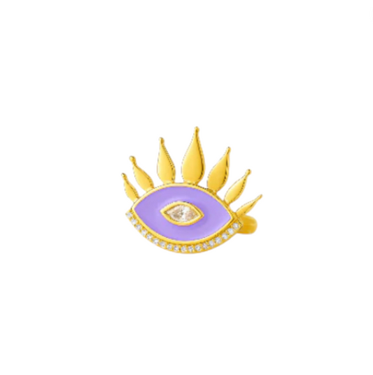 Enamel Spiked Eye Ring