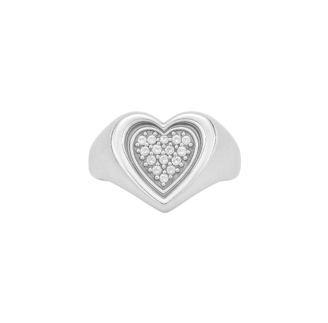 Chunky Pavé Heart Ring