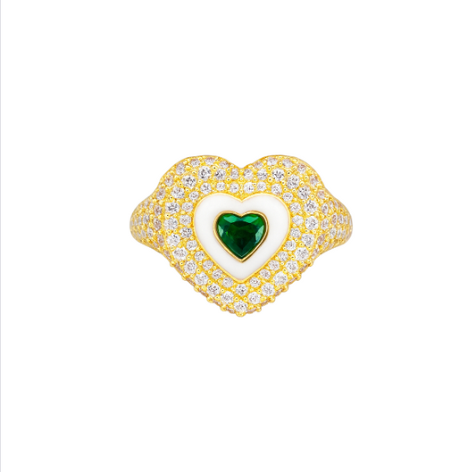 Candy Heart Signet Ring