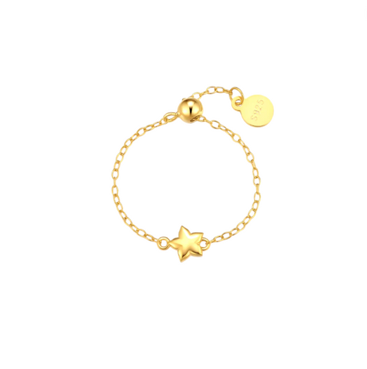 Golden Starfish Chain Ring