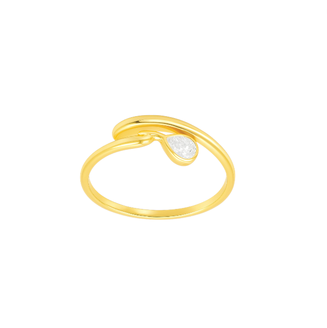 Twist Dangling Teardrop Ring