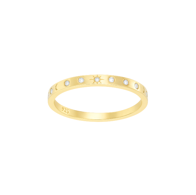Multi Circle Stones Sun Band Ring