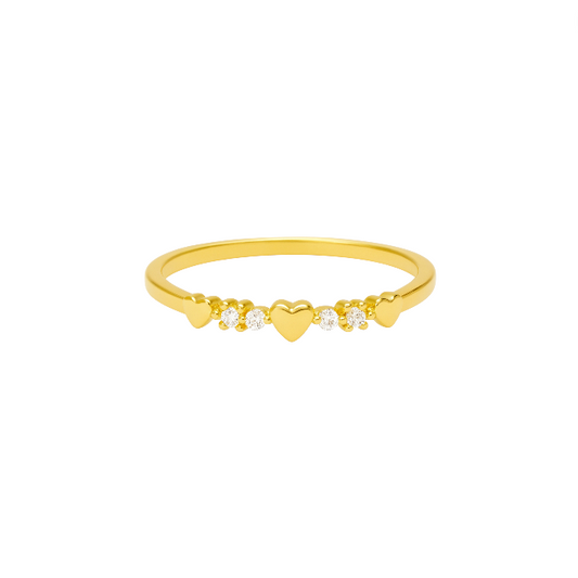 Pavé Bold Hearts Band Ring