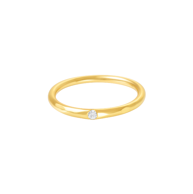 Circle Stone Textured Band Ring