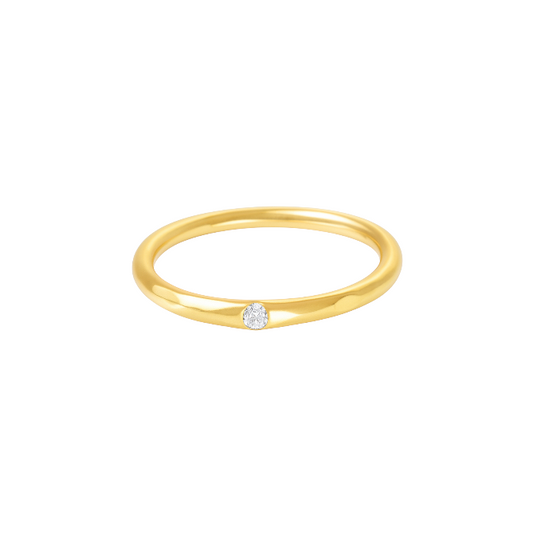 Circle Stone Textured Band Ring