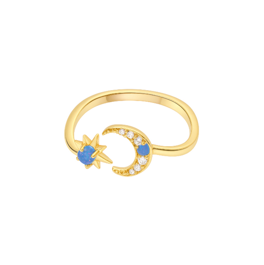 Blue Moon Star Ring