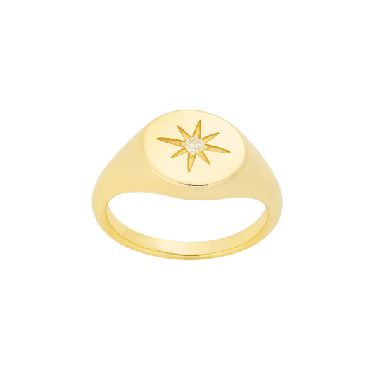 Comet Star Signet Ring