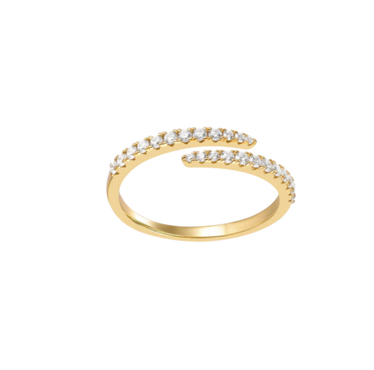 Thin Pavé Weave Ring