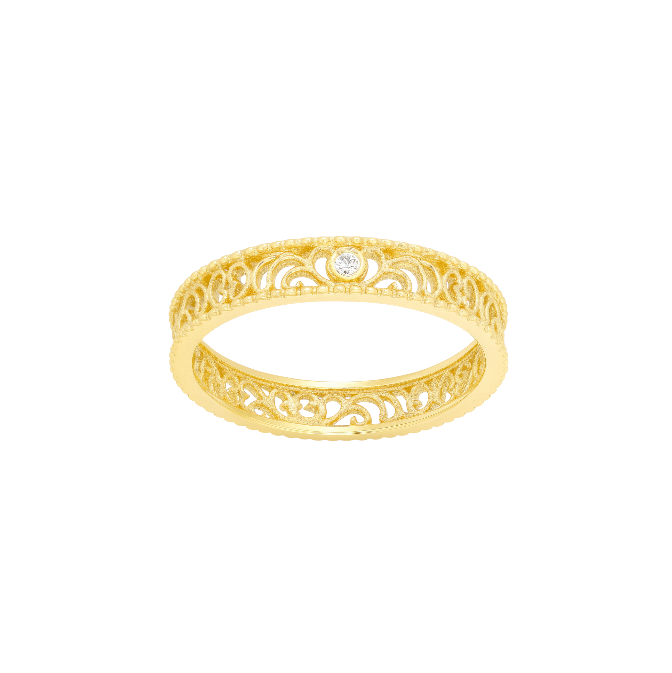 Engraved Pattern Band Ring