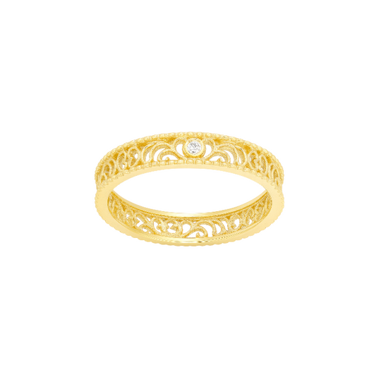 Engraved Pattern Band Ring