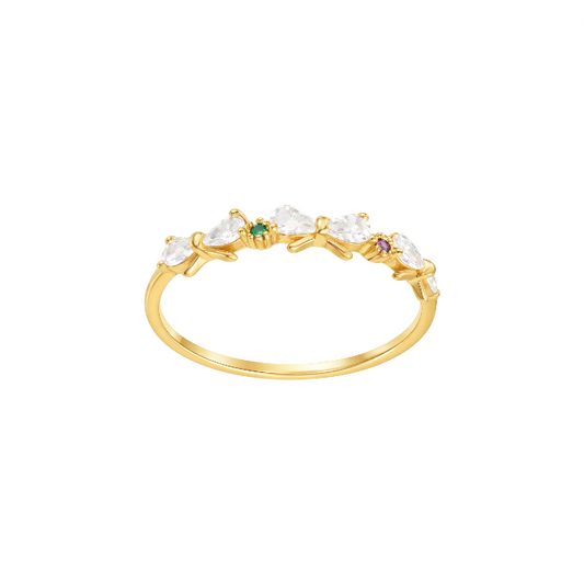 Bow with Multi Pears Ring