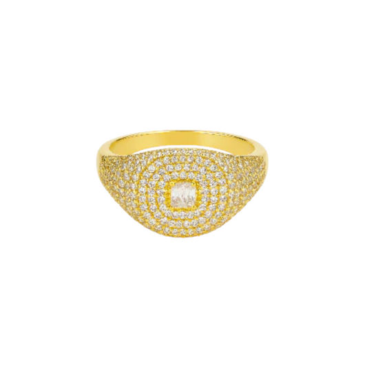 Pave Squalane Signet Ring