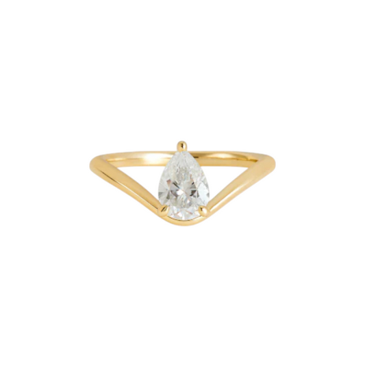 Pear Solitaire Eternity Ring