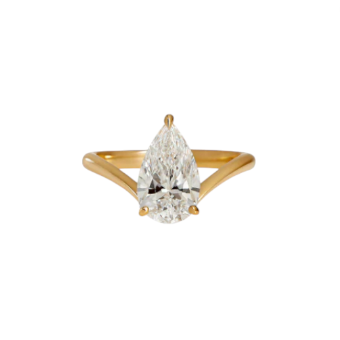 Pear Solitaire Eternity Ring