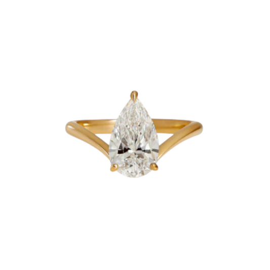 Pear Solitaire Eternity Ring