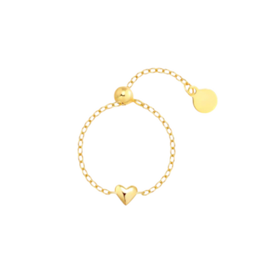 Bold Heart Chain Ring