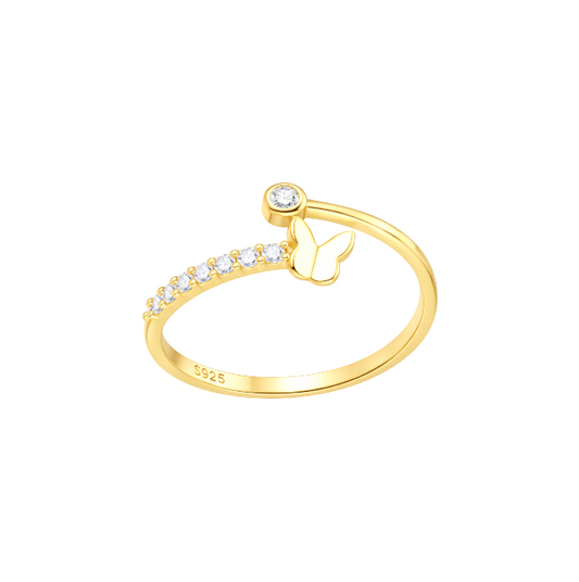 Butterfly Circle Pavé Bold Twist Ring