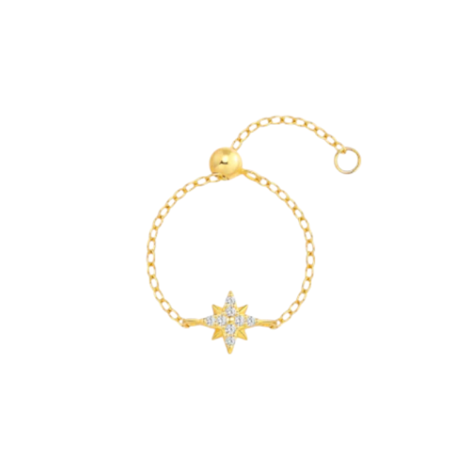 Pavè North Star Chain Ring