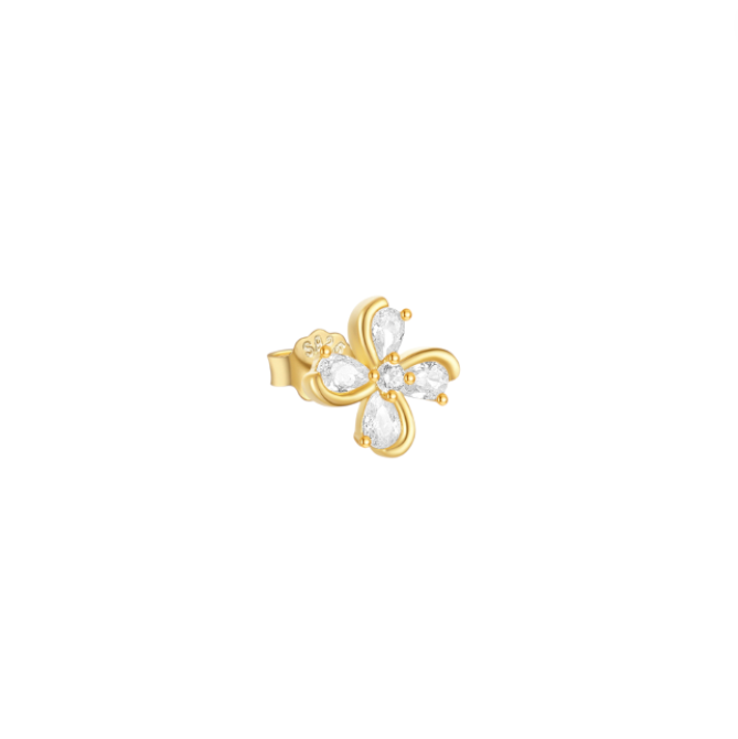 Long Four Petals Stud Earring