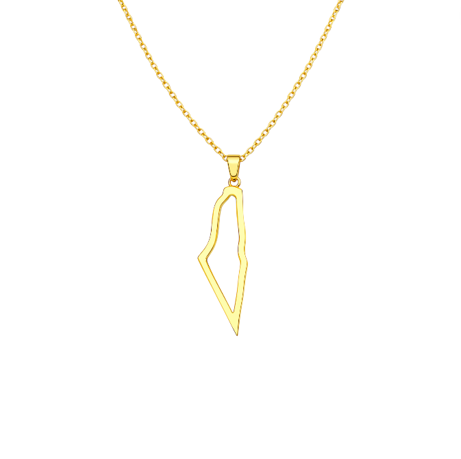 3,5cm Palestine Hollow Map Necklace