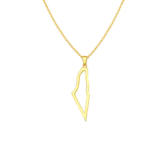 3,5cm Palestine Hollow Map Necklace