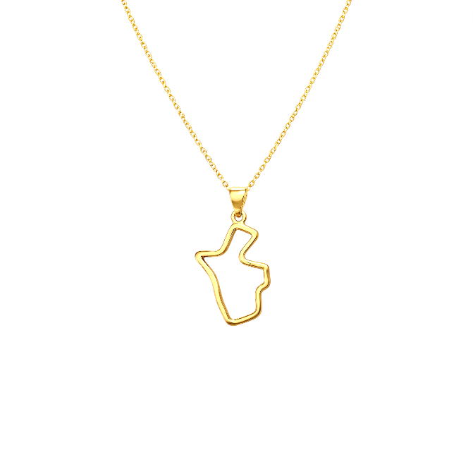 3,5cm Jordan Hollow Map Necklace