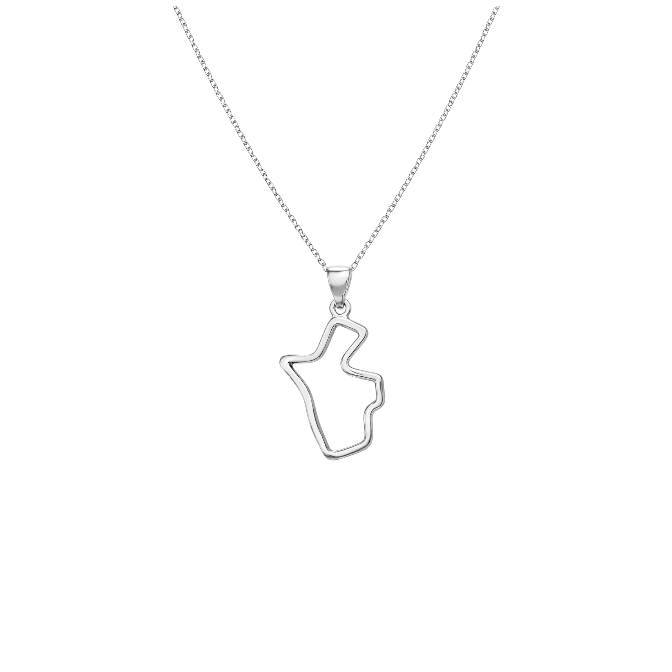 3,5cm Jordan Hollow Map Necklace