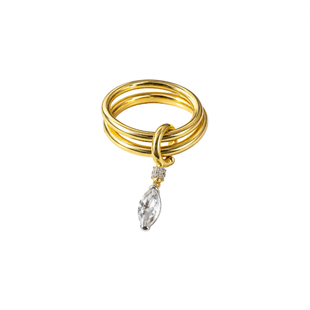 Marquise Knot Drop Ring