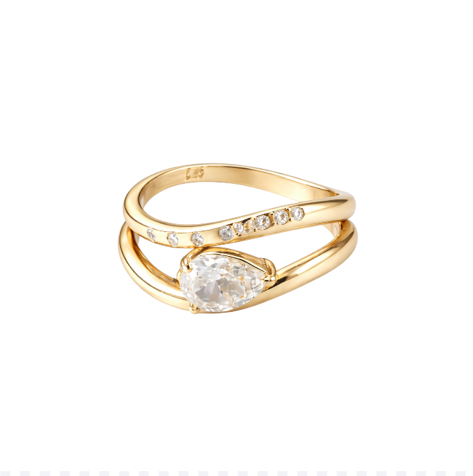 Solitaire Arc Duo Ring