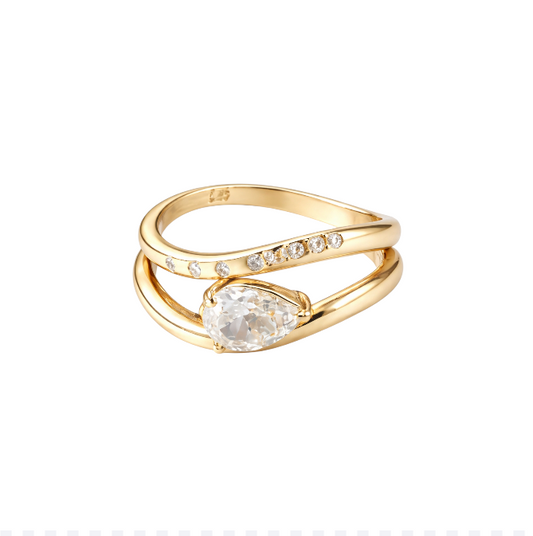 Solitaire Arc Duo Ring