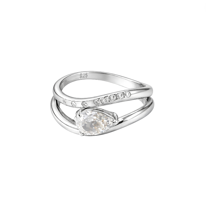 Solitaire Arc Duo Ring