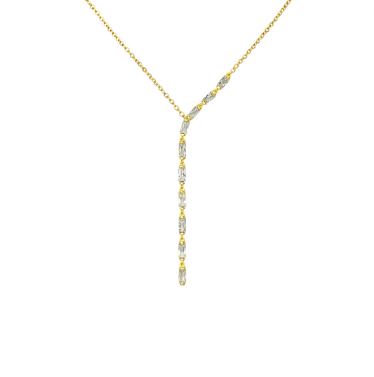 Drop Baguettes Lariat Necklace